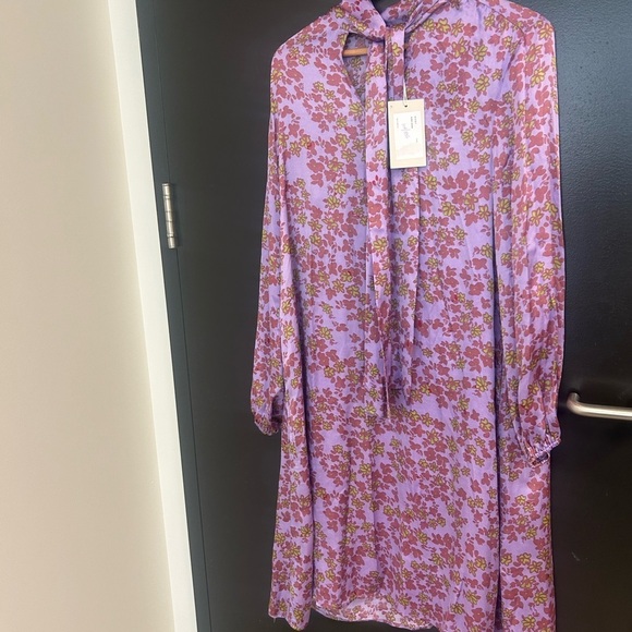 JC Sophie M Liz European NWT Pink and Purple Long Sleeve Sundress with Cowl Neck - Picture 16 of 16